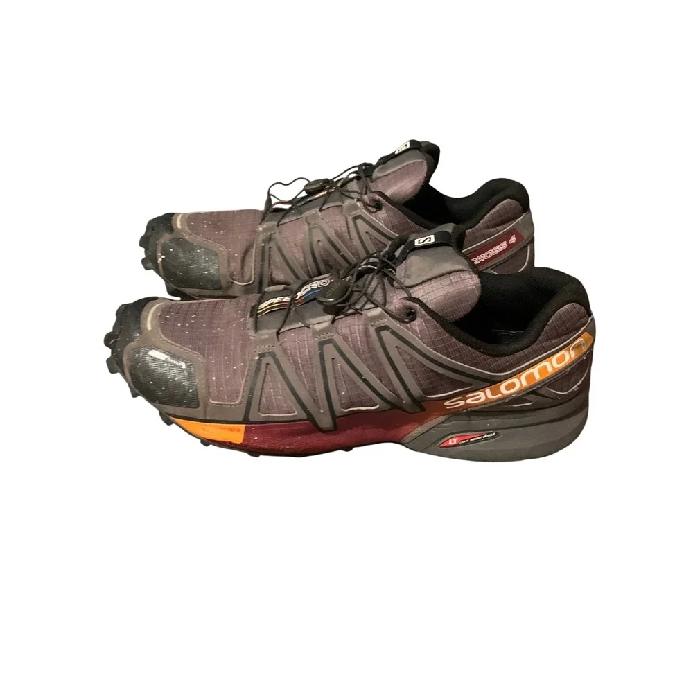 Salomon Speedcross 4 Mens Trail Running Shoes Size 13 Gray Black 383128 Flaw
